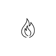 fire light symbol line black icon on white background