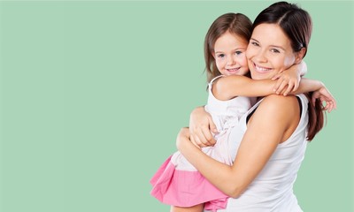 Happy Mother and daughter hugging