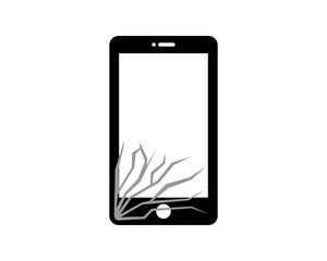 Silhouette Vector Broken Smartphone Sign Symbol Icon Logo Template Design Inspiration