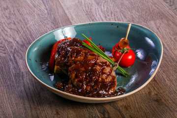 Beef steak with sauce