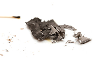 ash paper on a white background