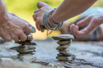 Detail of hands of man and woman