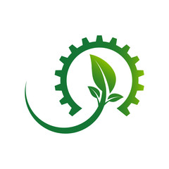 ecology gear and leaf logo