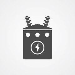 Electric transformer vector icon sign symbol