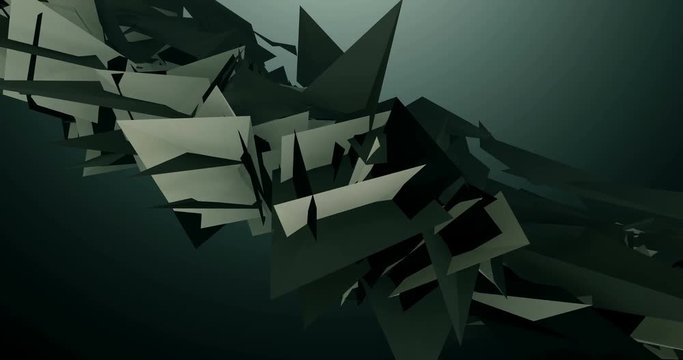 Grey Shapes Morphing and Pulsationg on Dark Background 4k Animation Video Clip.