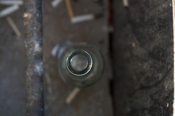 glass bottle top view