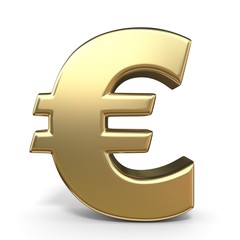 Obraz premium Golden currency symbol EURO 3D