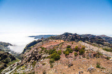 Top point of Pico Ruivo the highest mountain of Madeira island. Madeira best island Europe destination