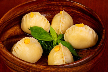 Uzbek traditional dumplings - Manti