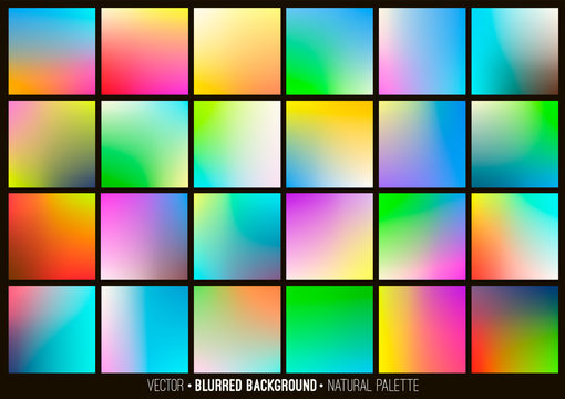Blurred abstract backgrounds set. Smooth template design for creative decor covers, banners and websites