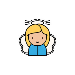 Angel christmas colored icon. Element of new year avatars icon for mobile concept and web apps. Colored Angel christmas icon can be used for web and mobile