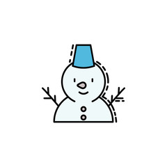 Snowman colored icon. Element of new year avatars icon for mobile concept and web apps. Colored Snowman icon can be used for web and mobile