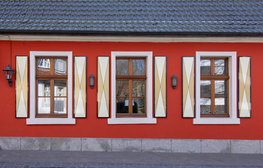 Rote Hausfassade