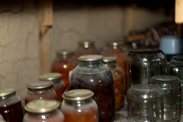 Old cans in the pantry