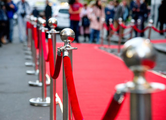 red carpet and barrier on entrance
