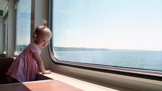 Baby Girl Toddler Riding Washington Ferry