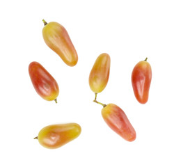 Ripe sweet grapes on white background