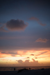 Peaceful Pink and Blue Summer Night Sky Over Florida Landscape During Sunset