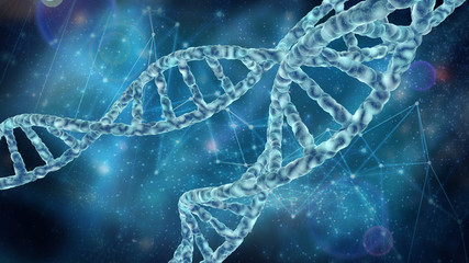 Spectacular background with DNA molecules in abstract space