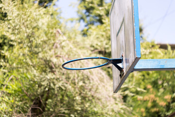 Basketball ring in the children's playground for children