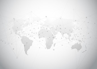 Global network connection. World map point and line composition concept of global business. Vector Illustration