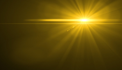 Obraz premium glowing ray light burst explosion on black background. lighting effect decoration with rays.