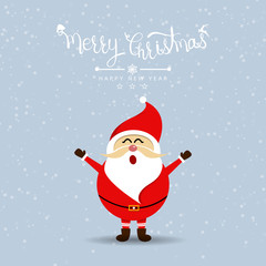 Merry Christmas with Santa Claus. Vector illustration