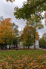 Church in the autumn park