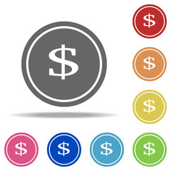 Obraz premium dollar coin icon. Elements of banking in multi color style icons. Simple icon for websites, web design, mobile app, info graphics
