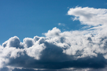 Obraz premium Blue sky with fluffy clouds