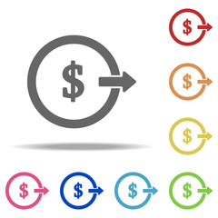 money output icon. Elements of banking in multi color style icons. Simple icon for websites, web design, mobile app, info graphics