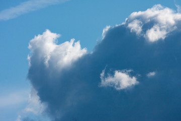 Blue sky with fluffy clouds