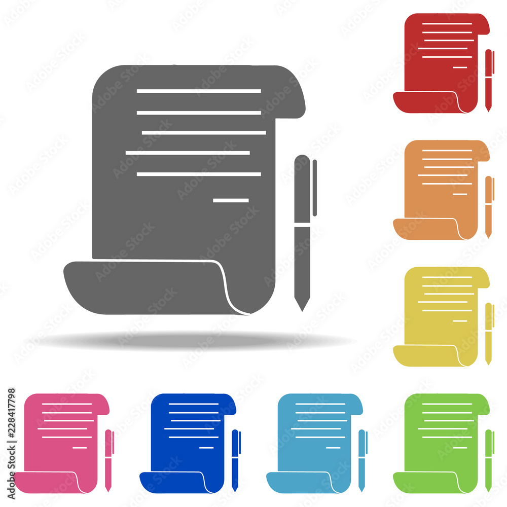 Fototapete credit contract icon. elements of banking in multi color style icons. simple icon for websites, web 