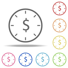 time is money icon. Elements of banking in multi color style icons. Simple icon for websites, web design, mobile app, info graphics