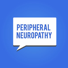 Word writing text Peripheral Neuropathy. Business concept for Condition wherein peripheral nervous system is damaged.