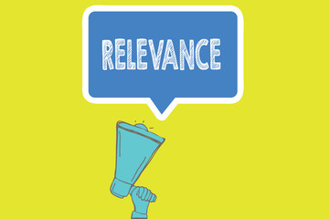 Handwriting text writing Relevance. Concept meaning Being closely connected Appropriate Important information.