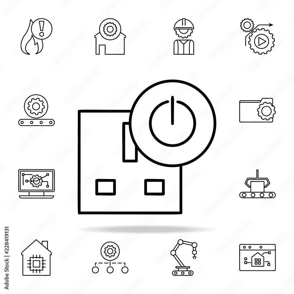 Poster sign on the socket icon. automation icons universal set for web and mobile