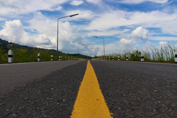 Road and blue sky