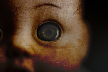 Creepy Vintage Doll Eye Closeup