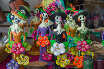 catrinas tradicionales de barro
