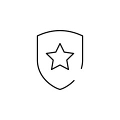 shield, star icon. Element of security icon. Thin line icon for website design and development, app development. Premium icon