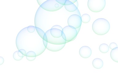 Light pastel colored background with pink bubbles. Wallpaper, texture blue balloons. 3D illustration
