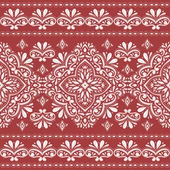 Foto op Canvas Red and white floral seamless pattern. Vintage vector, paisley elements. Traditional,Turkish, Indian motifs. Great for fabric and textile, wallpaper, packaging or any desired idea. © Annartlab