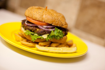 Big 1lb Burger with French Fries