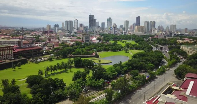 Aerial of Architecture and Cityscape of Manila, Philippines