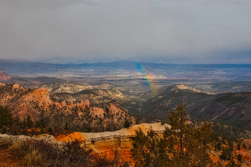 Rainbow over Bryce canyon