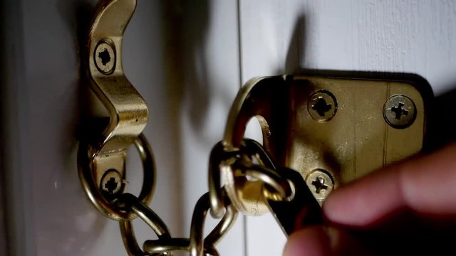 Old fashion chain lock that's been updated