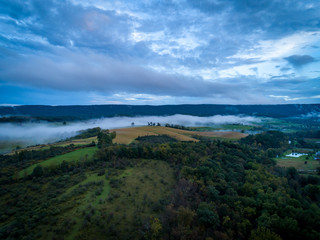 Fototapeta na wymiar Field in the Mist