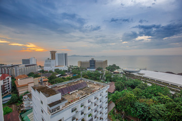 Fototapeta premium Pattaya - Chonburi: 15 October 2018, Amari Residences Pattaya, overlooking Viewpoint Pattaya Sea island, located in Pratumnak Hill, Thailand.