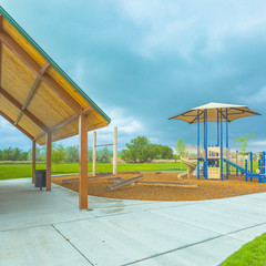 Childrens playground on a park in Utah Valley